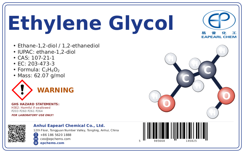 Ethylene Glycol — label CAS 107-21-1