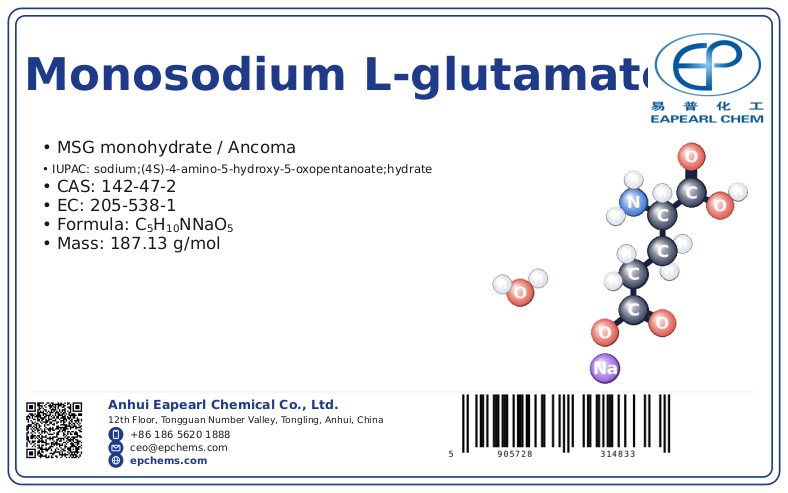 monosodium L-glutamate — label CAS 142-47-2