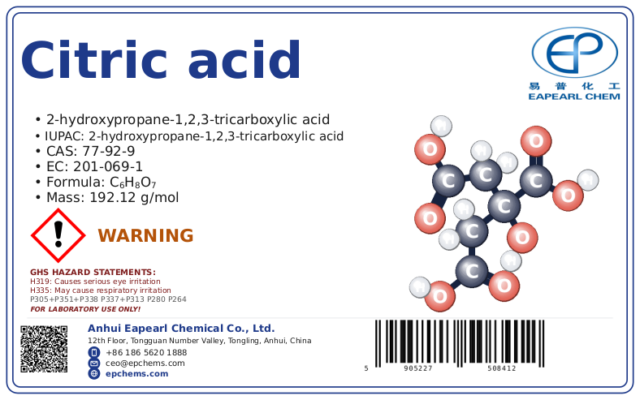 Citric acid anhydrous (CAA)