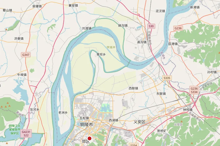 Map of Tongling, Anhui province — Eapearl Chemical production site