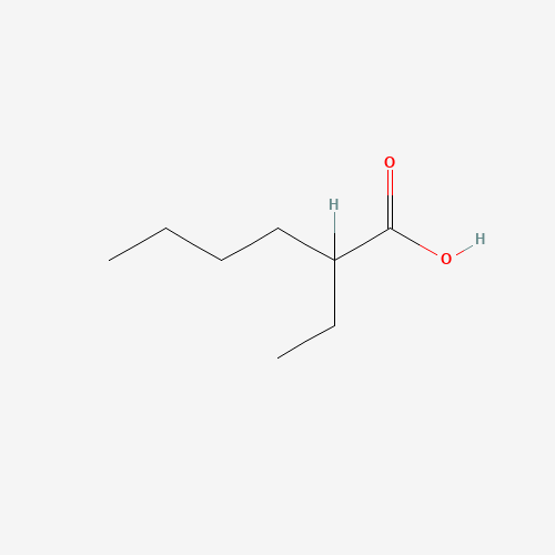 Szkielet 2D 2-Ethylhexanoic Acid, CAS 149-57-5, wzór C8H16O2