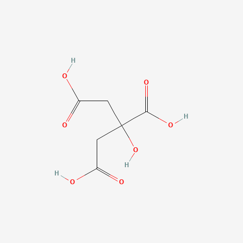 Szkielet 2D Citric acid anhydrous (CAA), CAS 77-92-9, wzór C6H8O7