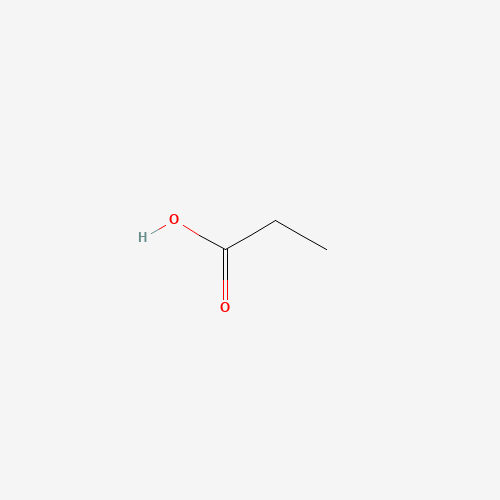 Szkielet 2D Propionic Acid, CAS 79-09-4, wzór C3H6O2
